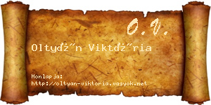 Oltyán Viktória névjegykártya
